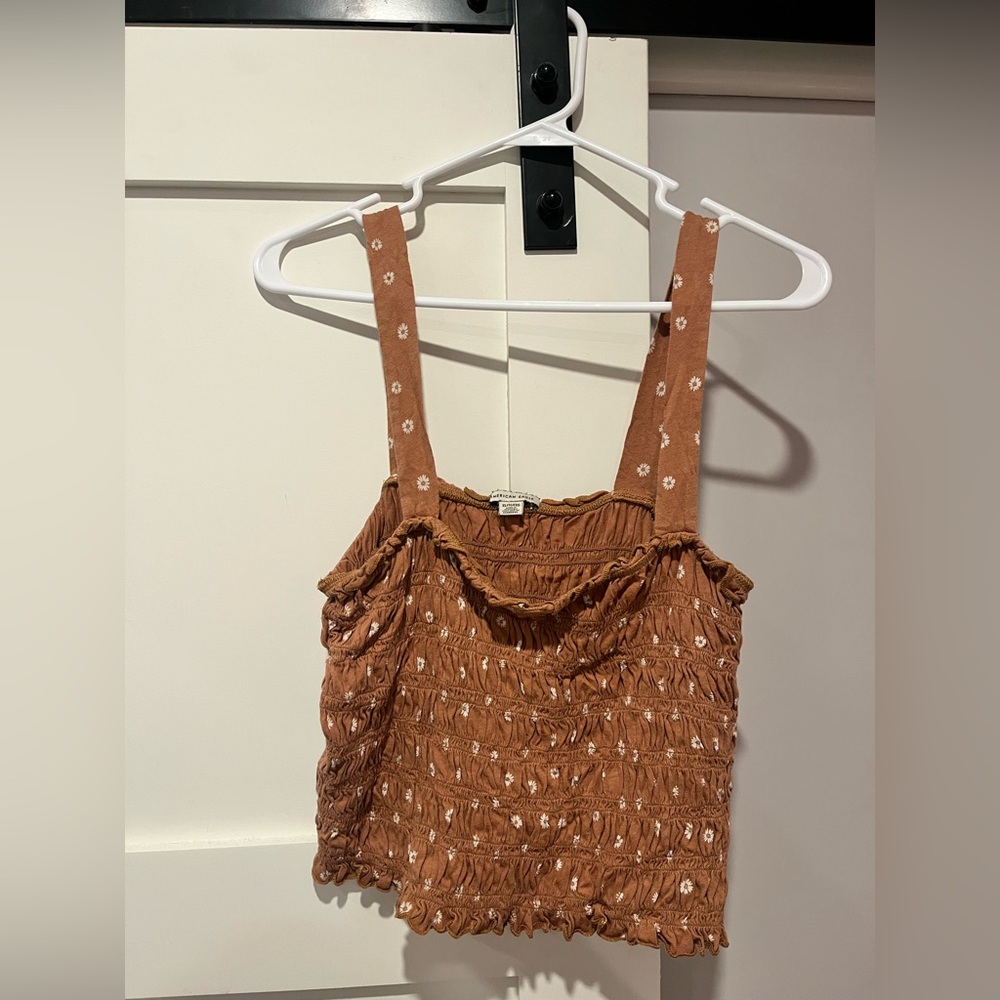 American Eagle Brown Floral Tank Top